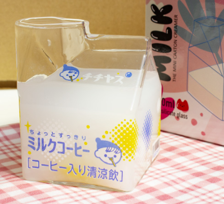 客製化牛奶盒造型玻璃杯